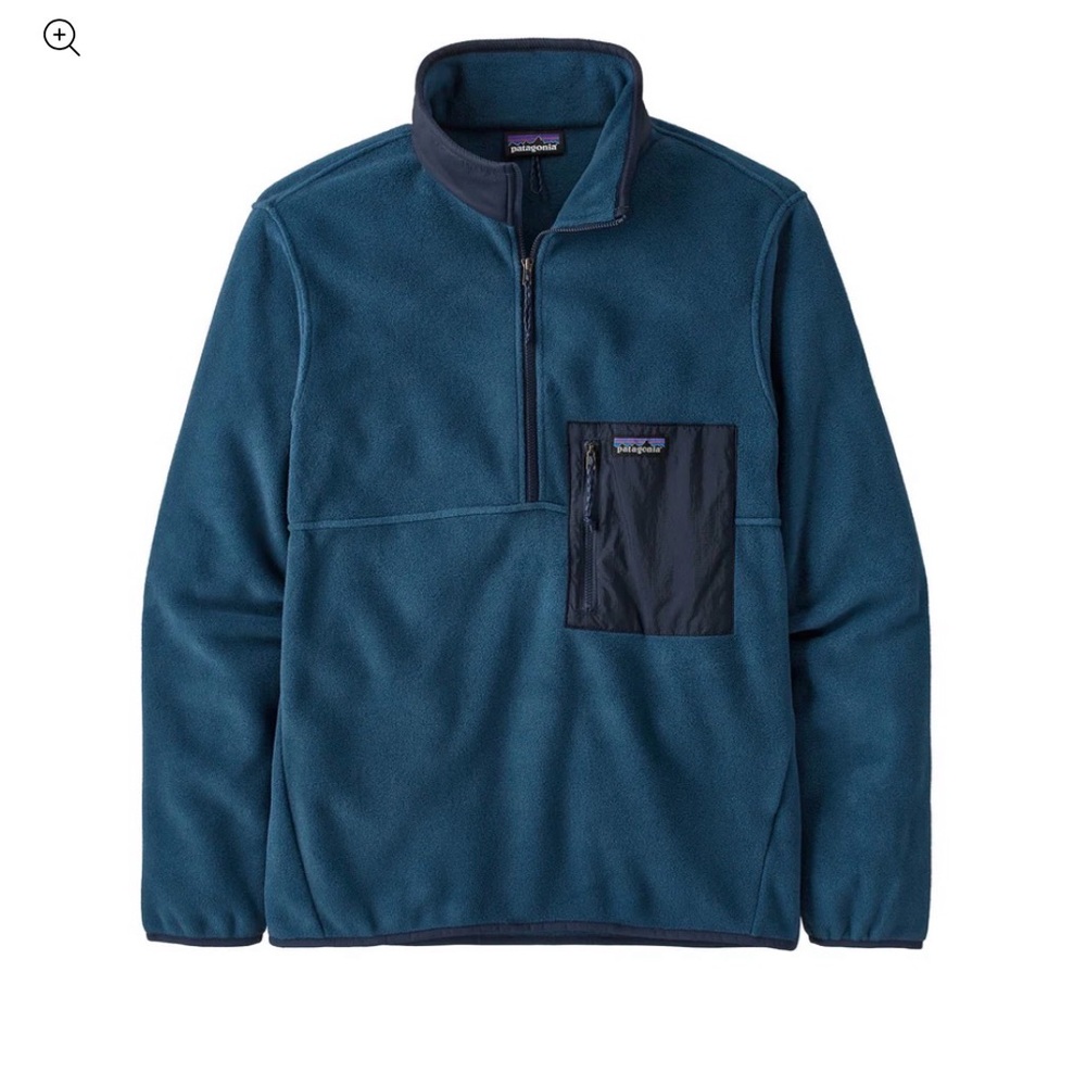 Patagonia Teal Pullover Fleece with Navy Pocket